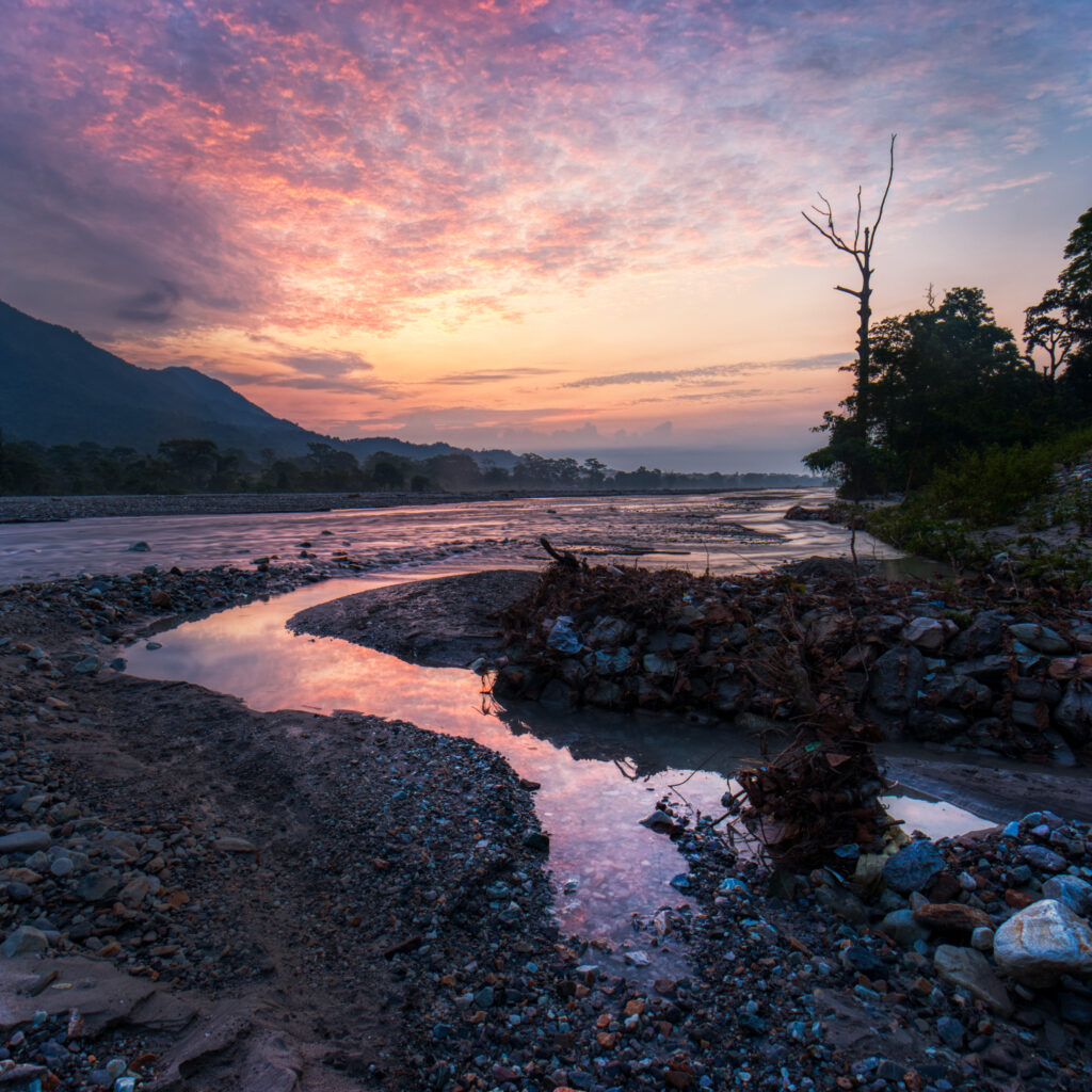 Sunset by the river