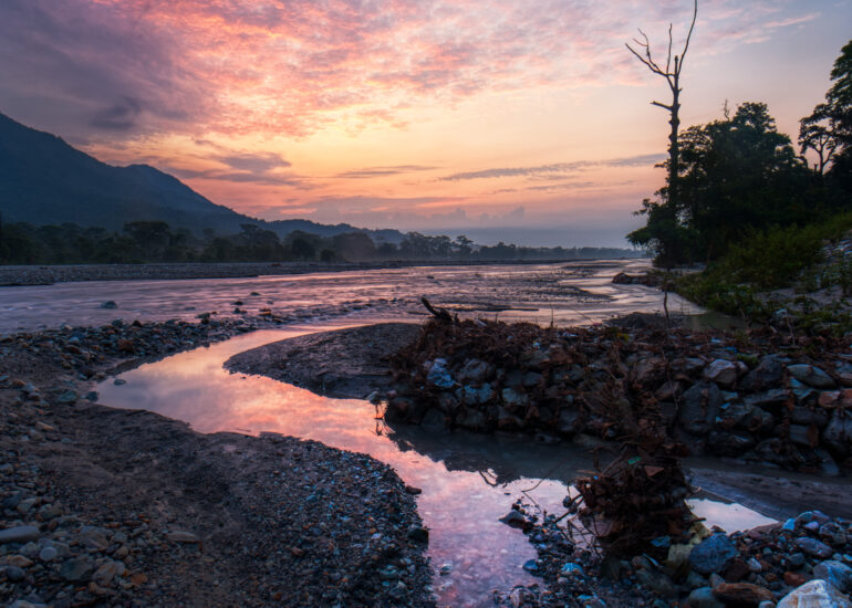 Sunset by the river